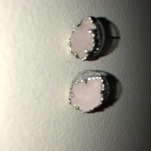 Kendra Scott light pink and silver earrings
